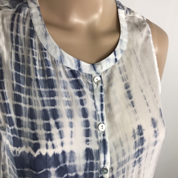 TANGERINE NYC Button down Sleeveless Shirt Tie Dye - Picture 11 of 12
